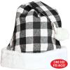 Beistle Christmas Hats, Santa & Mrs Claus Festive Headwear for X-Mas Parties, Parades, Office Events & Family Gatherings(Plaid Santa Hat (Black & White))