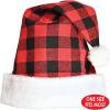 Beistle Christmas Hats, Santa & Mrs Claus Festive Headwear for X-Mas Parties, Parades, Office Events & Family Gatherings(Plaid Santa Hat (Red & Black))