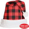 Beistle Christmas Hats, Santa & Mrs Claus Festive Headwear for X-Mas Parties, Parades, Office Events & Family Gatherings(Plaid Santa Hat (Red & Black))