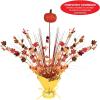 Beistle Fall Gleam ‘N Spray Centerpieces – 3-Pack Autumn Table Decorations with Orange Pumpkin Topper and Foil Maple Leaves for Thanksgiving, Harvest Parties, and Seasonal Events, 16¾”