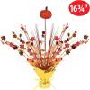 Beistle Fall Gleam ‘N Spray Centerpieces – 3-Pack Autumn Table Decorations with Orange Pumpkin Topper and Foil Maple Leaves for Thanksgiving, Harvest Parties, and Seasonal Events, 16¾”