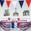 Beistle French Theme Cutouts, 8-Count, Iconic International Paris Party Decorations, Eiffel Tower, France Flag, Arc de Triomphe, Notre Dame Cathedral, 12”- 17.5”