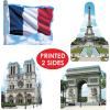 Beistle French Theme Cutouts, 8-Count, Iconic International Paris Party Decorations, Eiffel Tower, France Flag, Arc de Triomphe, Notre Dame Cathedral, 12”- 17.5”