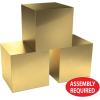 Beistle Gold Foil Boxes – 9 Pack, Shiny Cardstock Boxes for Party Gifts, Treats, Centerpieces & Event Décor, Elegant Accessories for Weddings, Anniversaries, Birthdays, Holidays & Celebrations, 3¼”