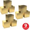 Beistle Gold Foil Boxes – 9 Pack, Shiny Cardstock Boxes for Party Gifts, Treats, Centerpieces & Event Décor, Elegant Accessories for Weddings, Anniversaries, Birthdays, Holidays & Celebrations, 3¼”