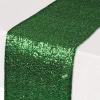Beistle Gold Sequin Table Runners, 2-Pack Sparkling Fabric with Glittering Sequins for Weddings, Banquets, Holiday Parties, Bridal Showers, Birthdays, and Elegant Dining Table Settings, 12” x 75”(Green)