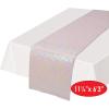 Beistle Gold Sequin Table Runners, 2-Pack Sparkling Fabric with Glittering Sequins for Weddings, Banquets, Holiday Parties, Bridal Showers, Birthdays, and Elegant Dining Table Settings, 12” x 75”(Opalescent)
