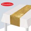 Beistle Gold Sequin Table Runners, 2-Pack Sparkling Fabric with Glittering Sequins for Weddings, Banquets, Holiday Parties, Bridal Showers, Birthdays, and Elegant Dining Table Settings, 12” x 75”(Gold)