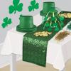 Beistle Gold Sequin Table Runners, 2-Pack Sparkling Fabric with Glittering Sequins for Weddings, Banquets, Holiday Parties, Bridal Showers, Birthdays, and Elegant Dining Table Settings, 12” x 75”(Green)