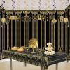 Beistle Great 20s Whirls – 24-Pack Art Deco Hanging Swirl Decorations with Metallic Gold & Black Spirals, 1920s Party Ceiling Decor for Roaring Twenties, Jazz Age Events, and New Year’s Eve, 17″–32″