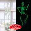 Beistle Halloween Glow in the Dark Skeleton Figure, Light Green