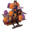Beistle Haunted House Cupcake Stand – 3-Tier Gothic Halloween Centerpiece Dessert Display Tower with Spooky Mansion Design, Cardstock Treat Holder for Cupcakes, Candy, and Party Snacks, 17½” x 17”