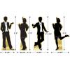 Beistle Large 4 Piece 5′ 5″ x 34.5″ Cardboard Great 20’s Dancer Silhouette Stand-Ups- 1920’s Prom Décor, Photo Backdrops