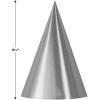 Beistle Pack of 48 Silver Foil Cone Hats, Novelty Metallic Party Headware Supplies for Birthday, New Year’s Eve, Anniversary, 6.75″(Cone Hats)