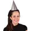 Beistle Pack of 48 Silver Foil Cone Hats, Novelty Metallic Party Headware Supplies for Birthday, New Year’s Eve, Anniversary, 6.75″(Cone Hats)