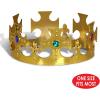 Beistle Plastic Jeweled King’s Crowns – 12-Count Gold Adjustable Costume Headpieces with Gems for Medieval Birthday Parties, Stage Plays, Photo Booths, Mardi Gras and Royal Celebrations