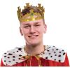 Beistle Plastic Jeweled King’s Crowns – 12-Count Gold Adjustable Costume Headpieces with Gems for Medieval Birthday Parties, Stage Plays, Photo Booths, Mardi Gras and Royal Celebrations