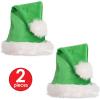 Beistle Plush Hats – Party Hats for Birthday & Holiday Theme Parties: Christmas – Santa(Green – 2 Piece)