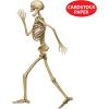 Beistle Profile Pete Jointed Skeletons, 3-Count, Posable Halloween Cutout Wall Decorations, Skeleton Figures for Haunted Houses, Spooky Party Decor, and Trick-or-Treat Events, 3′ 1″