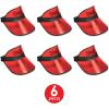 Beistle S60313-RAZ6 Clear Red Plastic Dealer’s Visors 6 Piece, OSFM, Black/Red