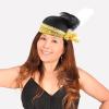 Beistle Sequined Flapper Hats – 2-Pack Black Fabric Roaring 20s Costume Hats with Gold Sequin Trim, Faux Pearl Band and Feathers for Vintage-Themed Parties, Speakeasy Events and Glamorous 1920s Looks(Sequined Flapper Hat – (2 Pack))