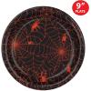 Beistle Set of 16 Halloween Tableware Spider Web Paper Plates, 9”- Black and Orange Disposable Spooky Party Supplies