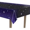 Beistle Starry Night Tablecovers, 54” x 108”, 2 Pieces – Plastic Table Cloth, Outer Space Birthday Decoration, Space Themed Party Supplies, Star Decoration, Purple Tablecloth, Galaxy Party Decoration