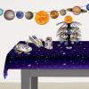 Beistle Starry Night Tablecovers, 54” x 108”, 2 Pieces – Plastic Table Cloth, Outer Space Birthday Decoration, Space Themed Party Supplies, Star Decoration, Purple Tablecloth, Galaxy Party Decoration