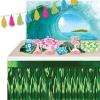 Beistle Table Skirt, Red Metallic Fringe Tableware for Banquets & Festive Occasions, Party Decor & Christmas Theme Decorations, 30″ x 14′(Green – a)