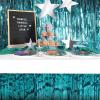 Beistle Table Skirt, Red Metallic Fringe Tableware for Banquets & Festive Occasions, Party Decor & Christmas Theme Decorations, 30″ x 14′(Turquoise)