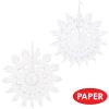 Beistle Tissue Paper Snowflake, White Hanging Christmas Decorations & Holiday Decor, Winter Wonderland Snow Design for Festive Gatherings, 15”(6 piece)