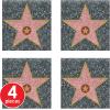 Beistle Walk of Fame Star Peel-N-Place Decoration Pack of 4