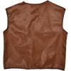 Montana Cans(Faux Brown Leather Cowboy Vest W/Fringe – B)