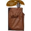 Montana Cans(Faux Brown Leather Cowboy Vest W/Fringe – B)