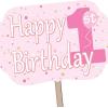 Pink 1st Birthday Yard Sign Pack of 3