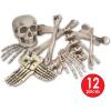 Skeleton Decoration Bone Décor Beistle 12 Piece Plastic Novelty Skeleton Bones and Skull Horror Haunted House Prop Decorations Spooky Halloween Party Supplies, 6″-16″, Off White/Gray(12_Bones)