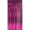1-Ply FR Gleam ‘N Curtain (silver) Party Accessory (1 count) (1/Pkg)(Cerise)