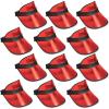 Beistle 12 Piece Clear Red Plastic Dealer’s Visor Hats For Casino Theme Party Supplies