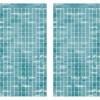 Beistle 2 Piece Metallic Plastic Square Fringed Photo Backdrop Curtains For Birthday Party, Wedding Reception, Graduation Celebration, Baby Theme, Bridal Shower Decorations(Light Blue)