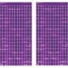 Beistle 2 Piece Metallic Plastic Square Fringed Photo Backdrop Curtains For Birthday Party, Wedding Reception, Graduation Celebration, Baby Theme, Bridal Shower Decorations(Purple)