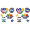 Beistle 24-Pack Foil Gold Star Cutouts, Party Decorations for Festive Celebrations, Awards Night Supplies, Starry Theme Decor for Wall & Table, 15”(A)