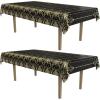 Beistle 2-Count Great 1920s Tablecover, Art Deco Decor & Table Decorations for Party, Hollywood Decor, Plastic Black & Gold Plastic Cover, 54″ x 108″