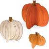 Beistle 3-D Pumpkin Centerpieces, Set of 3 in Assorted Sizes Fall Table Gourd Decorations Rustic Thanksgiving Harvest Autumn Party Mantle Display