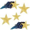 Beistle 5 Piece Assorted Sizes Cardboard Starry Night Hanging Shooting Stars, Prom Decorations, Awards Night, Photo Backdrops