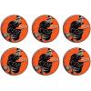 Beistle 6 Piece Vintage Halloween Party Supplies Flying Witch Pinback Button Pins, 2″, Orange/Black