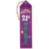 Beistle 6-Pack Happy 21st Birthday Award Ribbon, 2 by 8-Inch