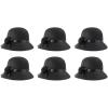 Beistle 6-Piece Felt Cloche Hats in Black, Elegant Roaring 20s Great Gastby Halloween Costume Party Accessories, Dress Up Event Supplies