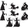 Beistle 8 Piece Black Witch Silhouette Cutouts, Halloween Party Decorations