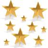 Beistle 9-Count 3-D Gold Star Centerpieces, Starry Night Decorations for Table in 3 Sizes, NYE Party Decor Cutouts & Celebration Table Accessories(Gold Star)