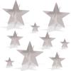 Beistle 9-Count 3-D Gold Star Centerpieces, Starry Night Decorations for Table in 3 Sizes, NYE Party Decor Cutouts & Celebration Table Accessories(Silver Star)